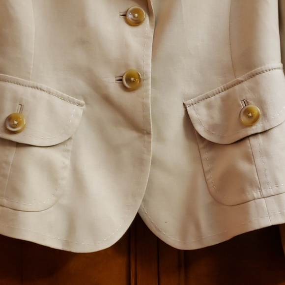 Banana Republic Tan Long Sleeve Jacket SZ 12 - Picture 7 of 12